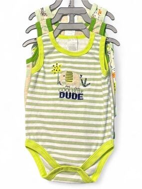 Baby Boy Size 6-9 Months Tank Top Bodysuit Sleeveless (3 PIECE)